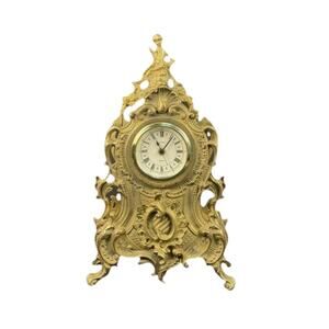 Uranio Quartz Germany Movement Brass Mantel Clock Made In Italy Vintage Gold